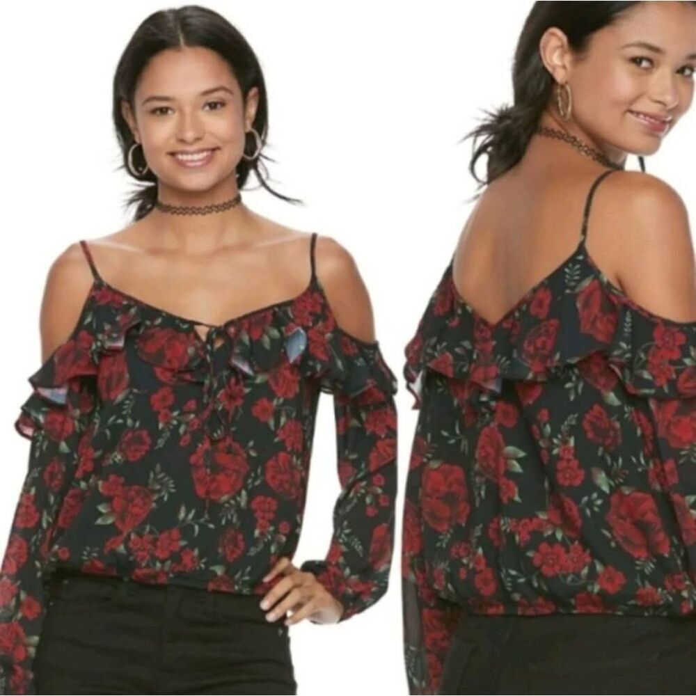 Disney Coco Cold Shoulder Floral Top